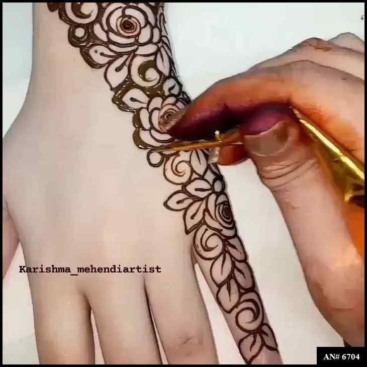 Easy Arabic Back Hand Mehndi Design AN 6704