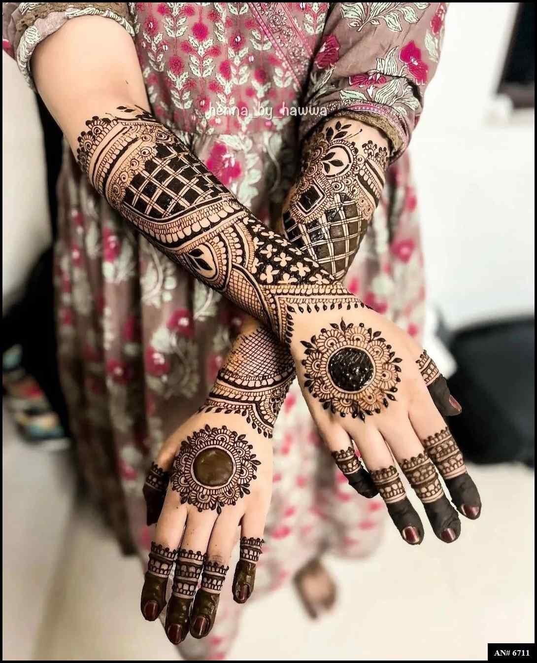 Easy Arabic Back Hand Mehndi Design AN 6711