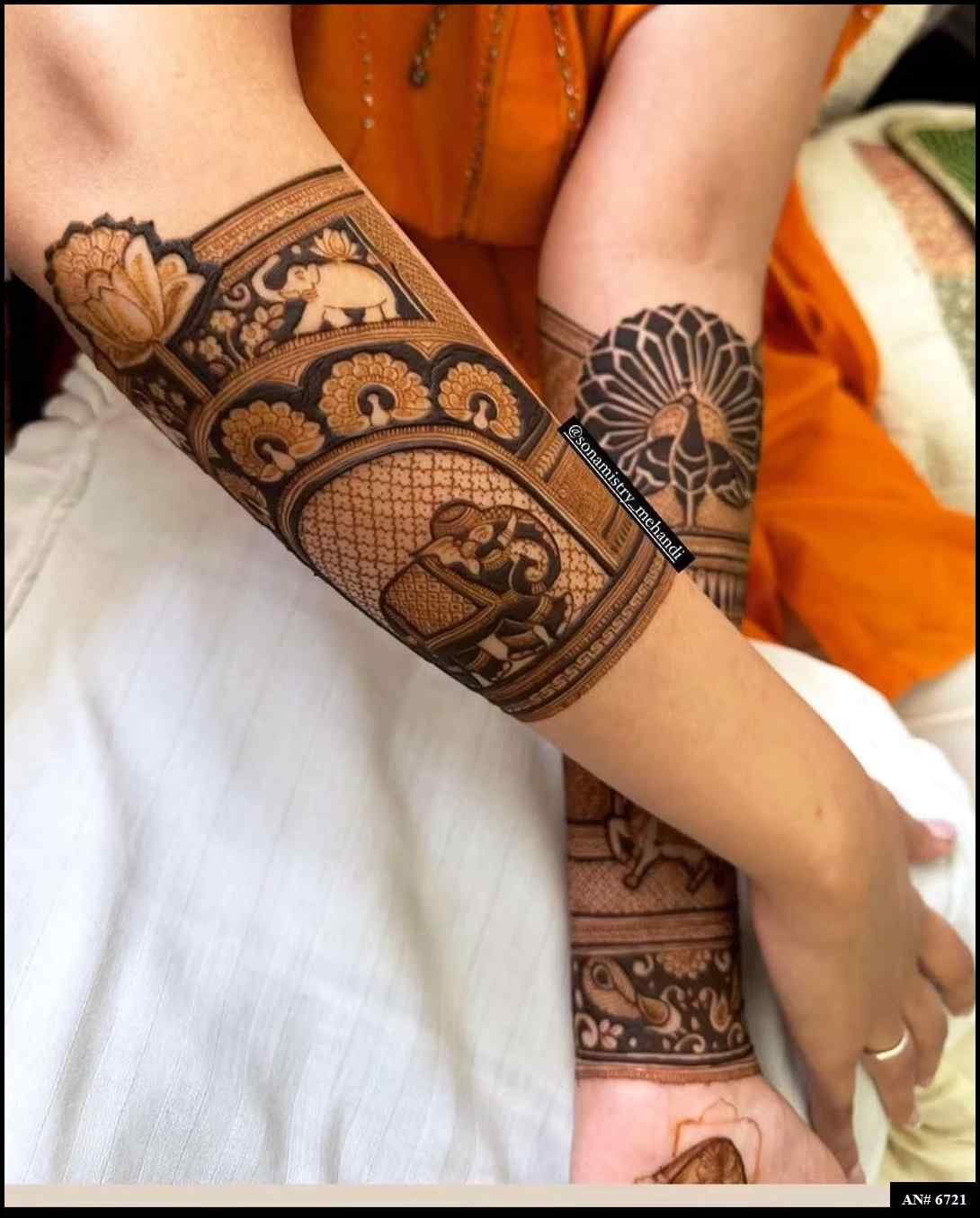 Easy Arabic Back Hand Mehndi Design AN 6721