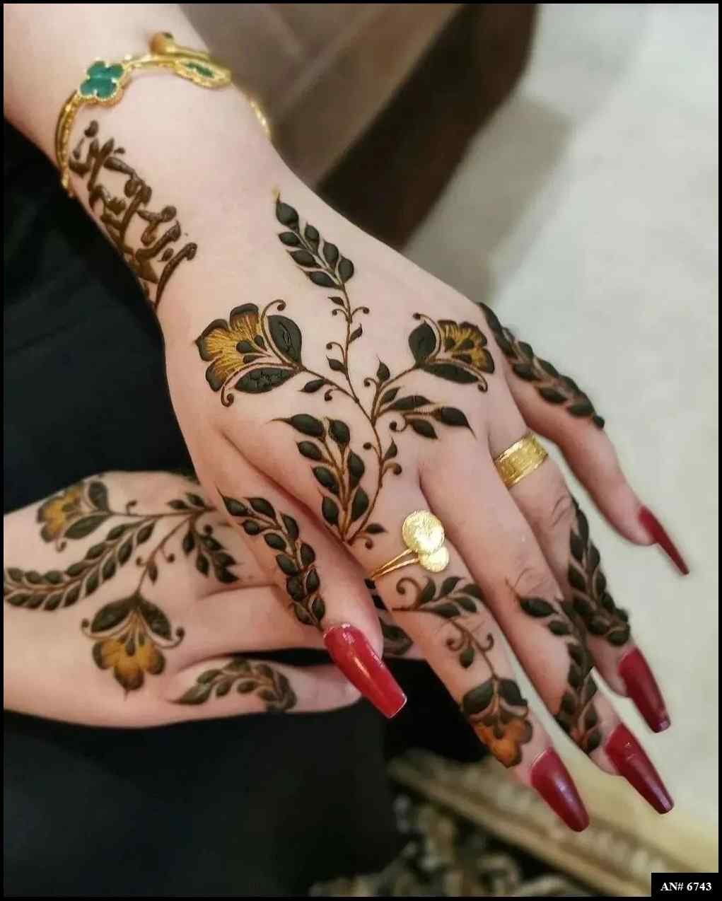 Easy Arabic Back Hand Mehndi Design [AN 6743]