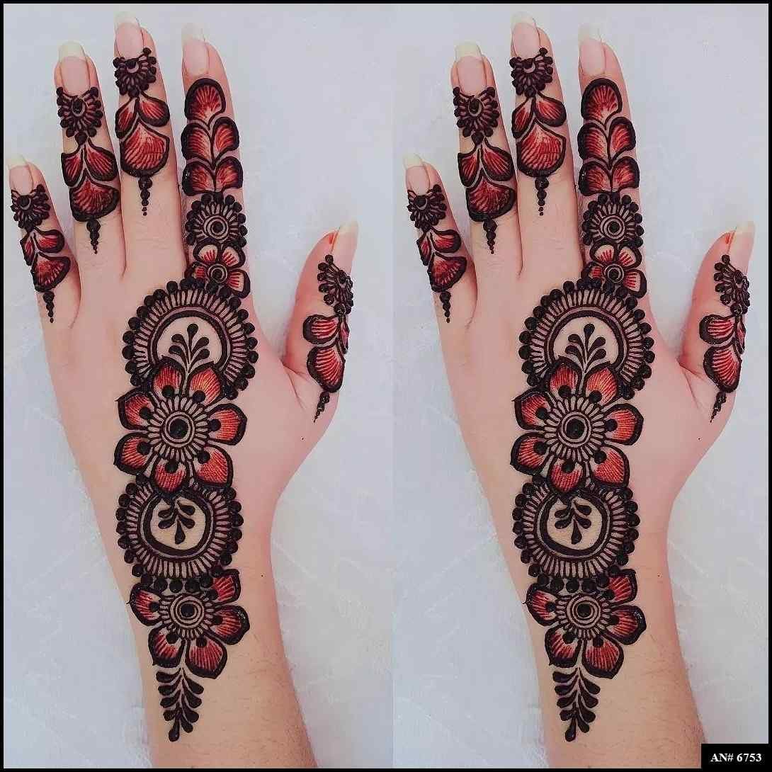 Easy Arabic Back Hand Mehndi Design AN 6753