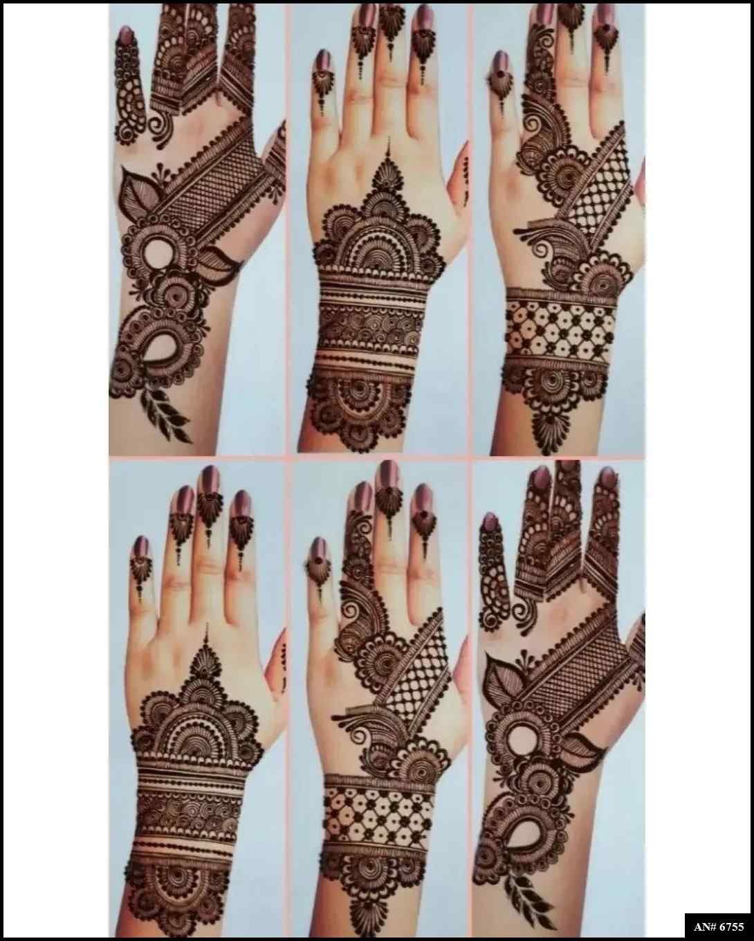 Easy Arabic Back Hand Mehndi Design AN 6755