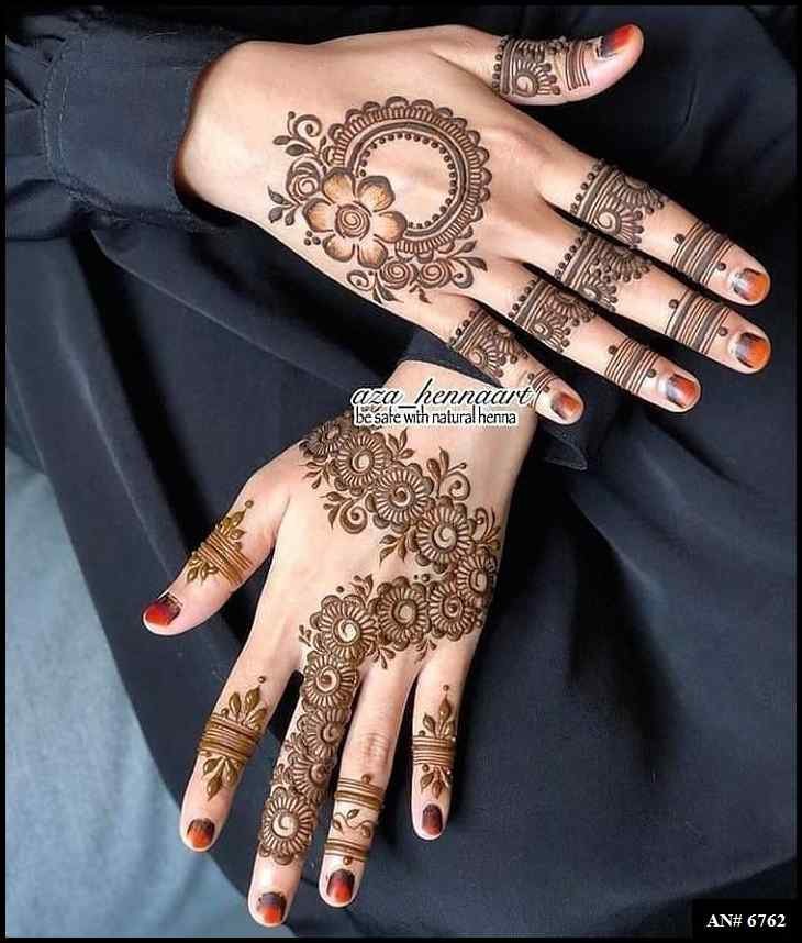 Easy Arabic Back Hand Mehndi Design AN 6762
