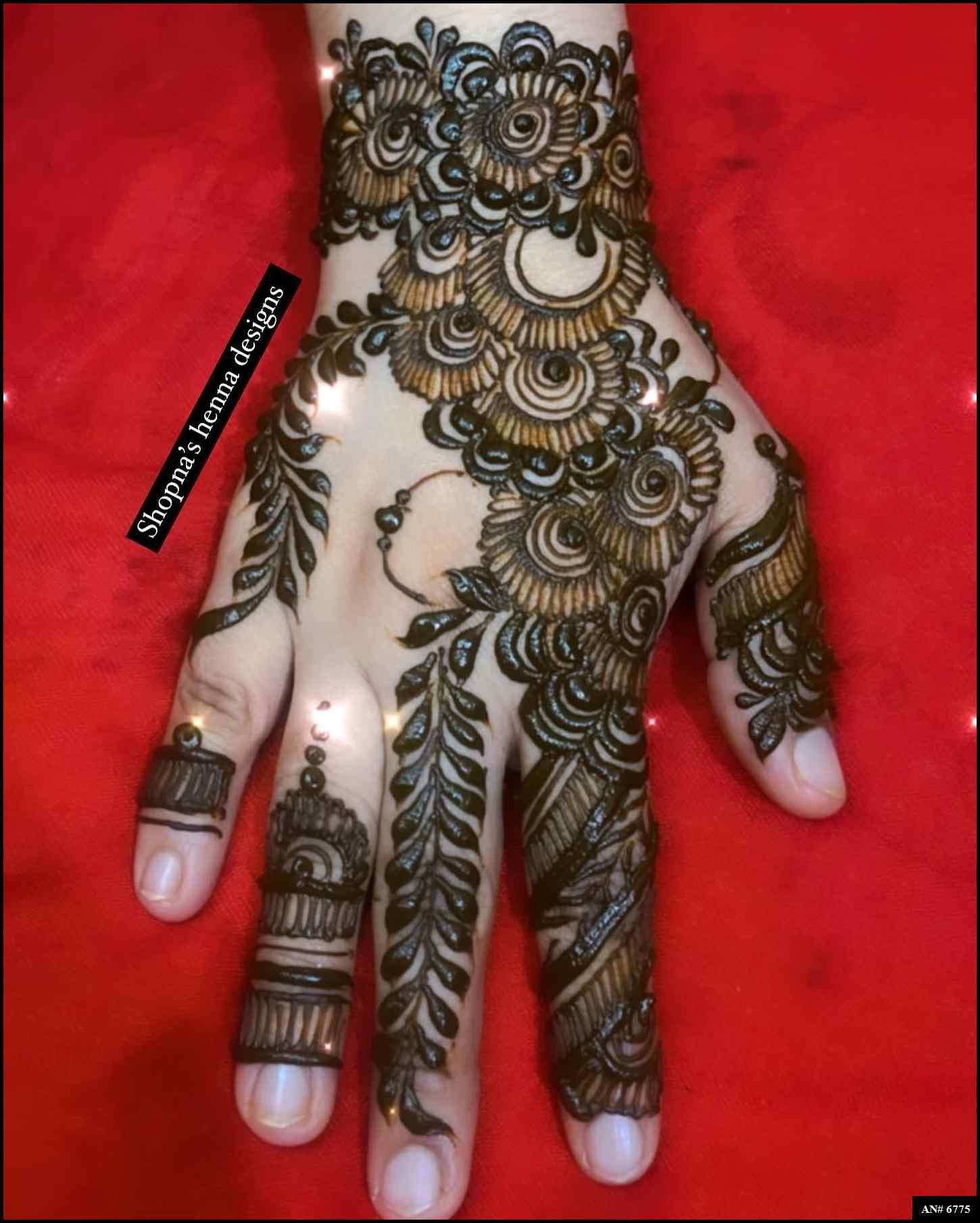 Easy Arabic Back Hand Mehndi Design AN 6775