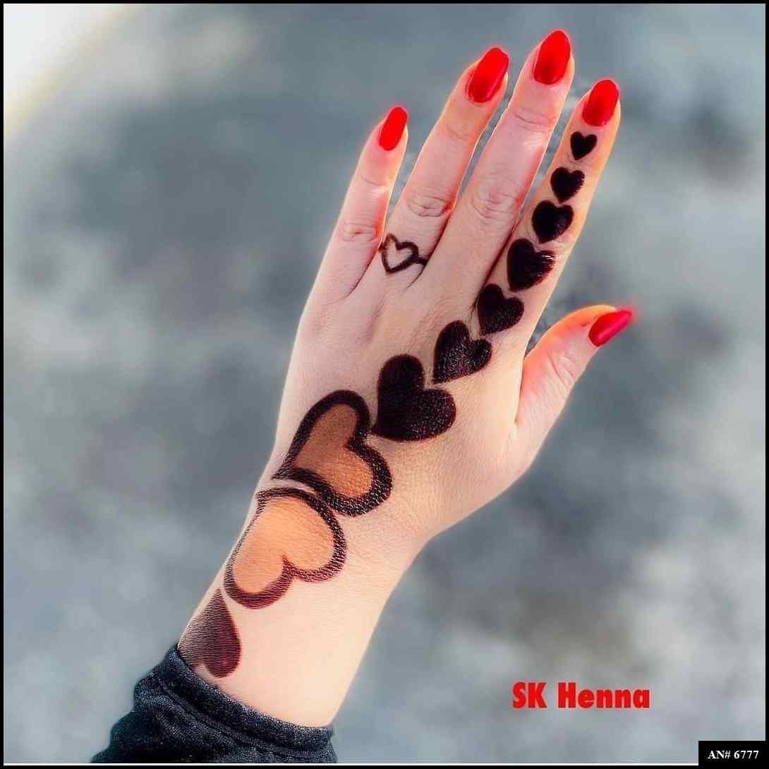 Easy Arabic Back Hand Mehndi Design AN 6777