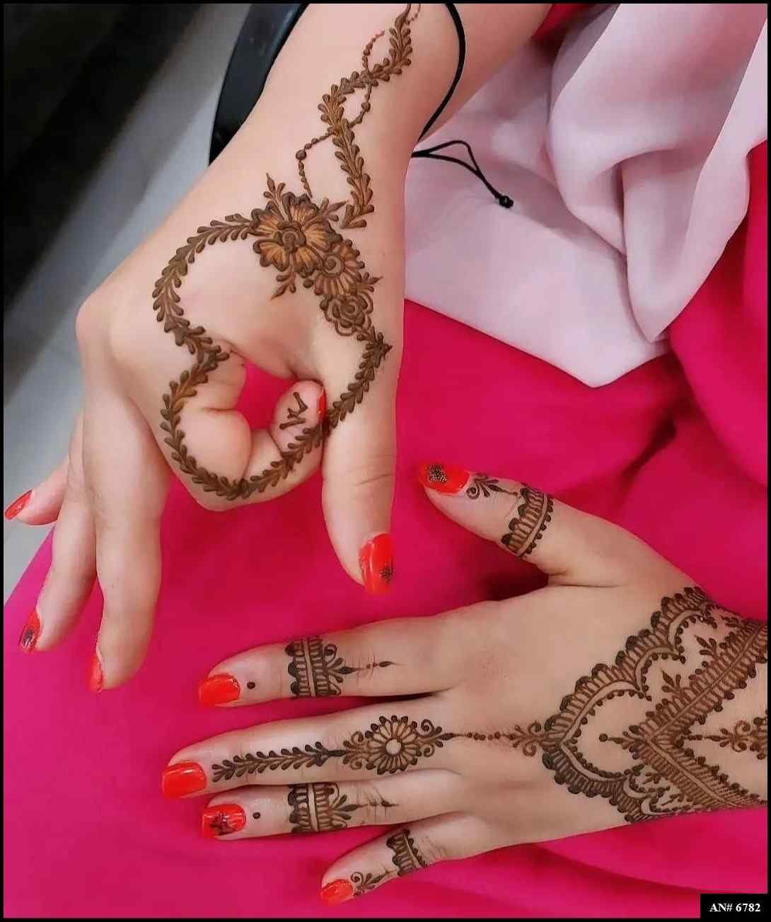 Easy Arabic Back Hand Mehndi Design AN 6782