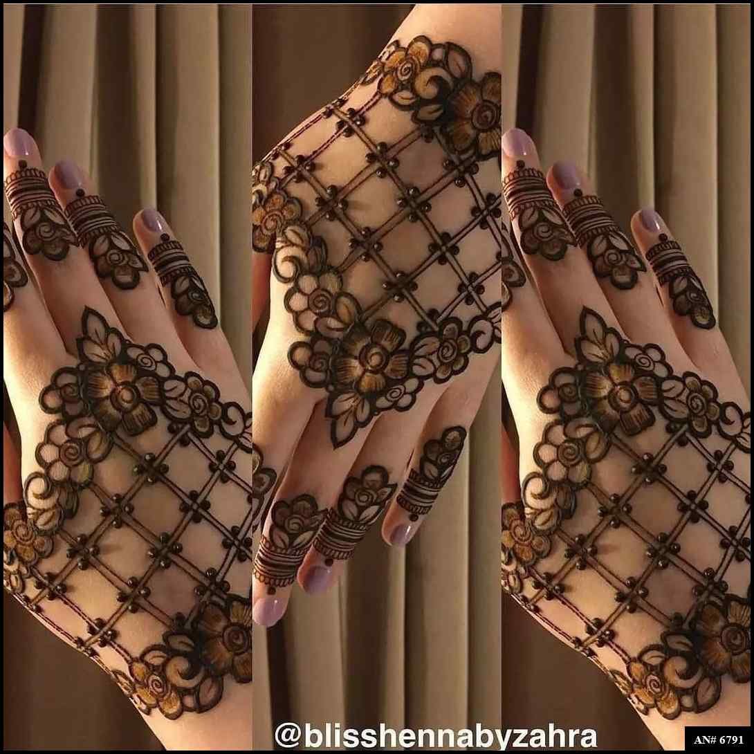 Easy Arabic Back Hand Mehndi Design AN 6791