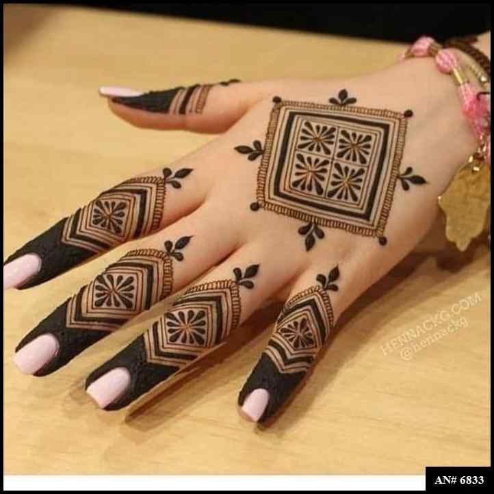 Easy Arabic Back Hand Mehndi Design AN 6833