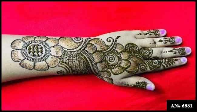 Easy Arabic Back Hand Mehndi Design AN 6881