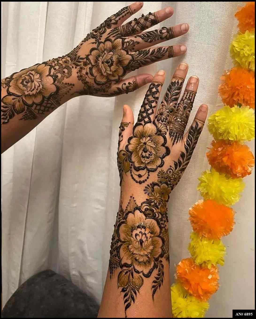 Easy Arabic Back Hand Mehndi Design AN 6895