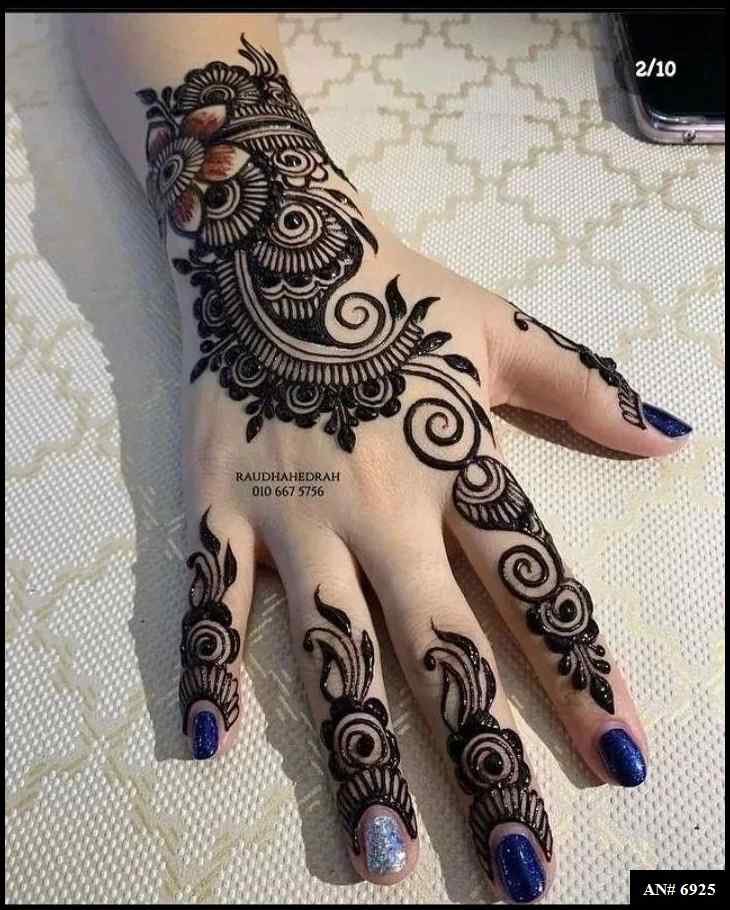 Easy Arabic Back Hand Mehndi Design AN 6925