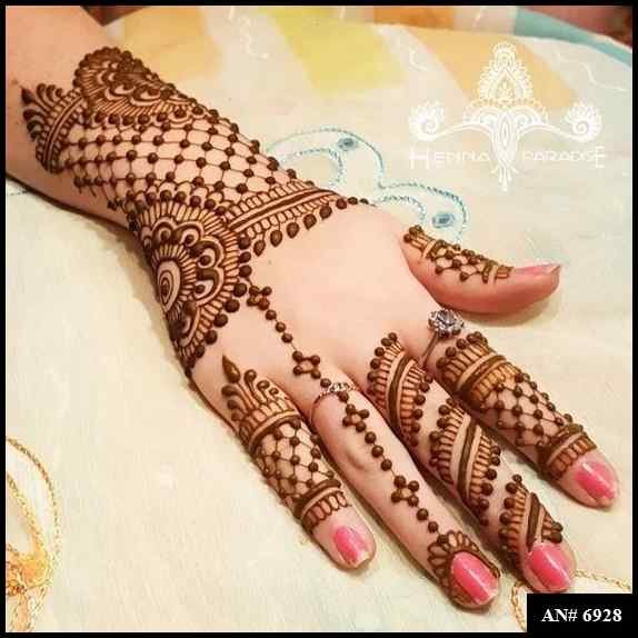 Easy Arabic Back Hand Mehndi Design AN 6928
