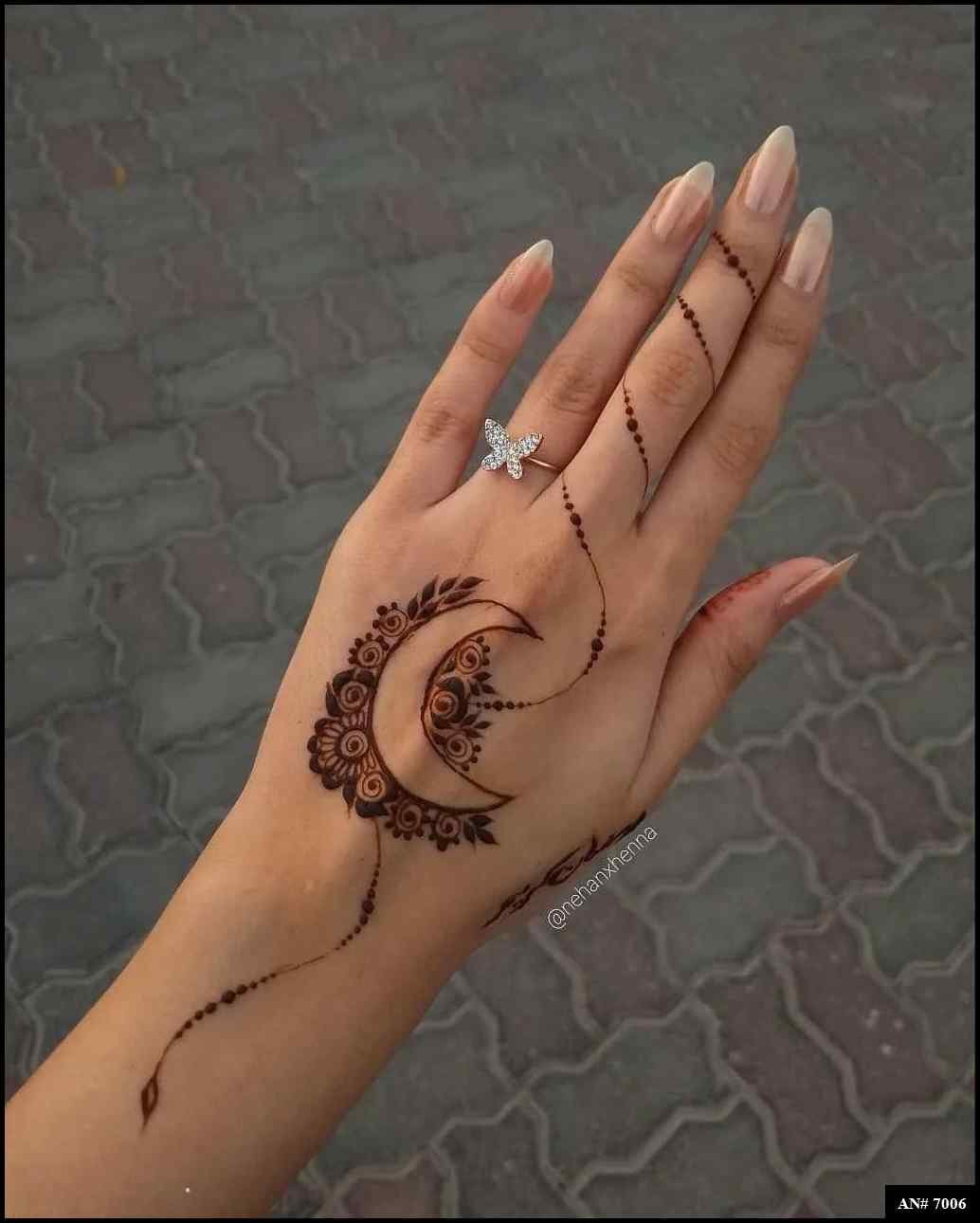 Easy Front Hand,Simple Mehndi Design AN 7006