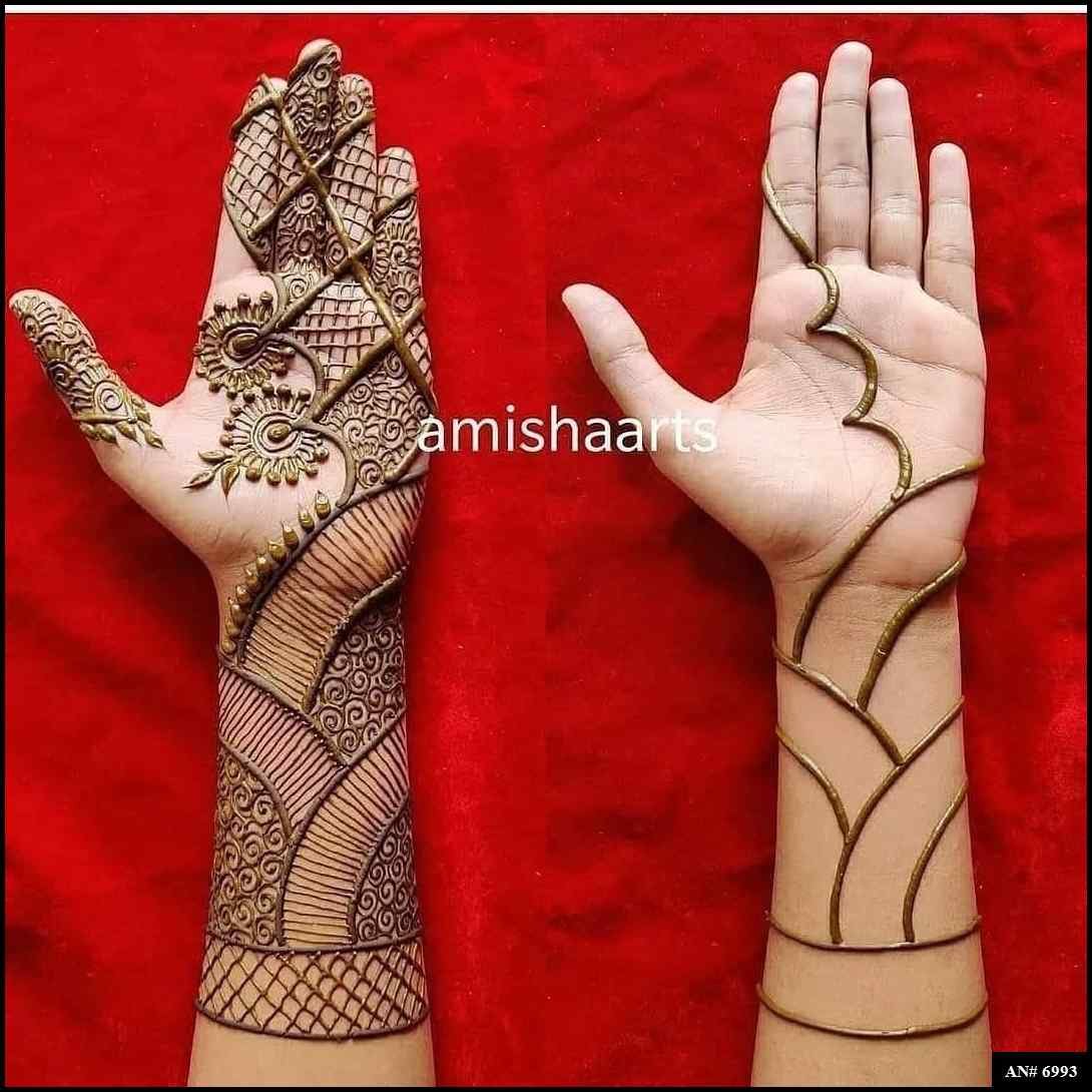 Easy Front hand Mehndi Design AN 6993