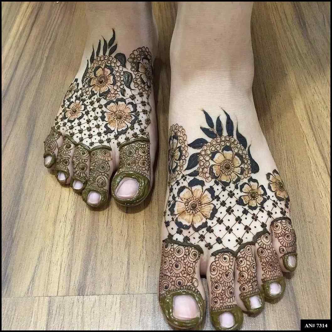 Foot Mehndi Design AN 7314