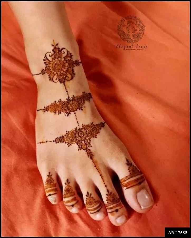 Foot Simple Mehndi Design AN 7585