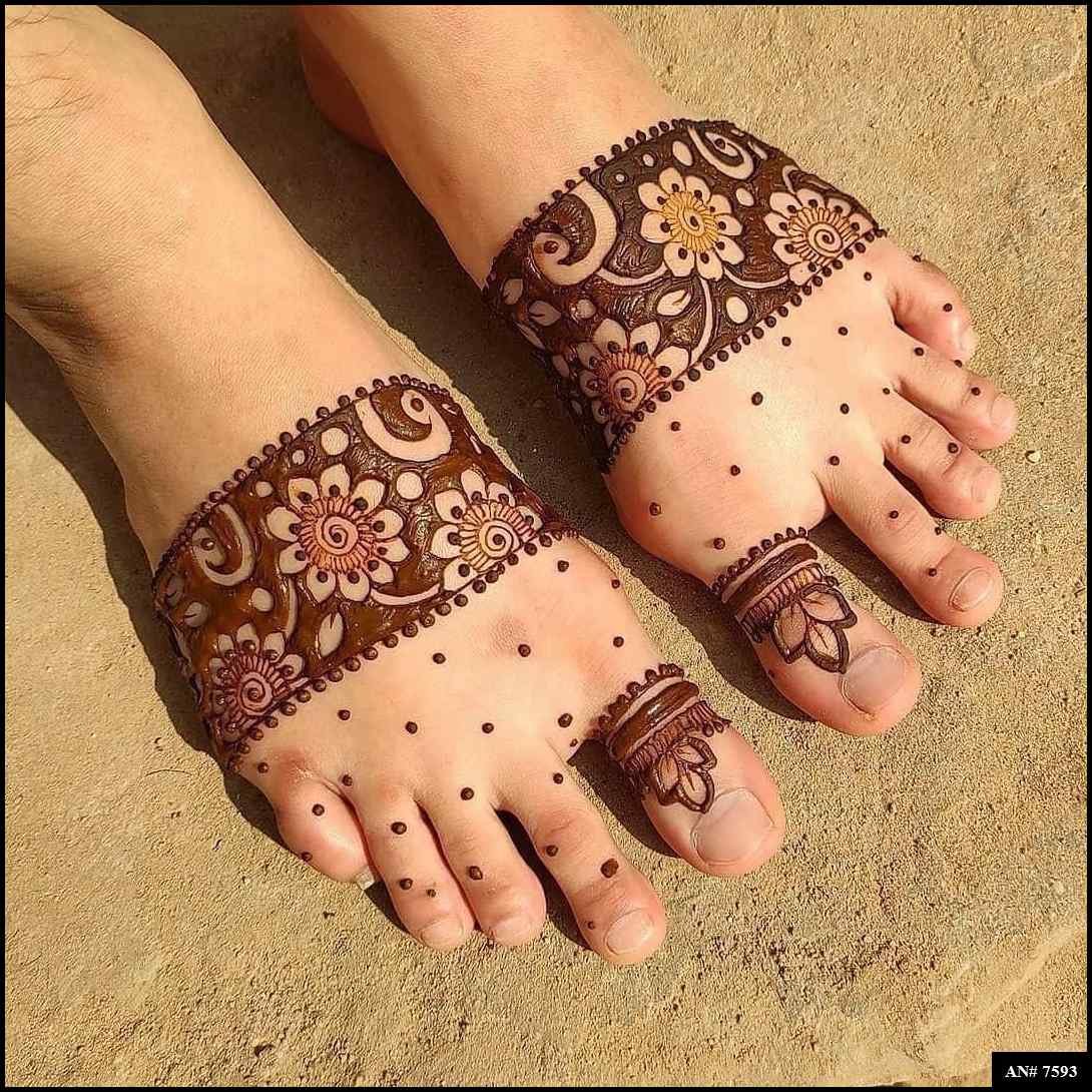 Foot Simple Mehndi Design AN 7593