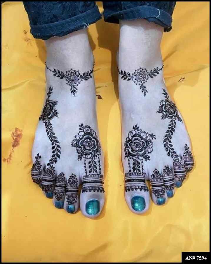Foot Simple Mehndi Design AN 7594