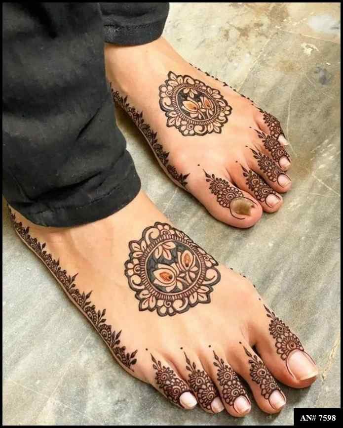 Foot Simple Mehndi Design AN 7598