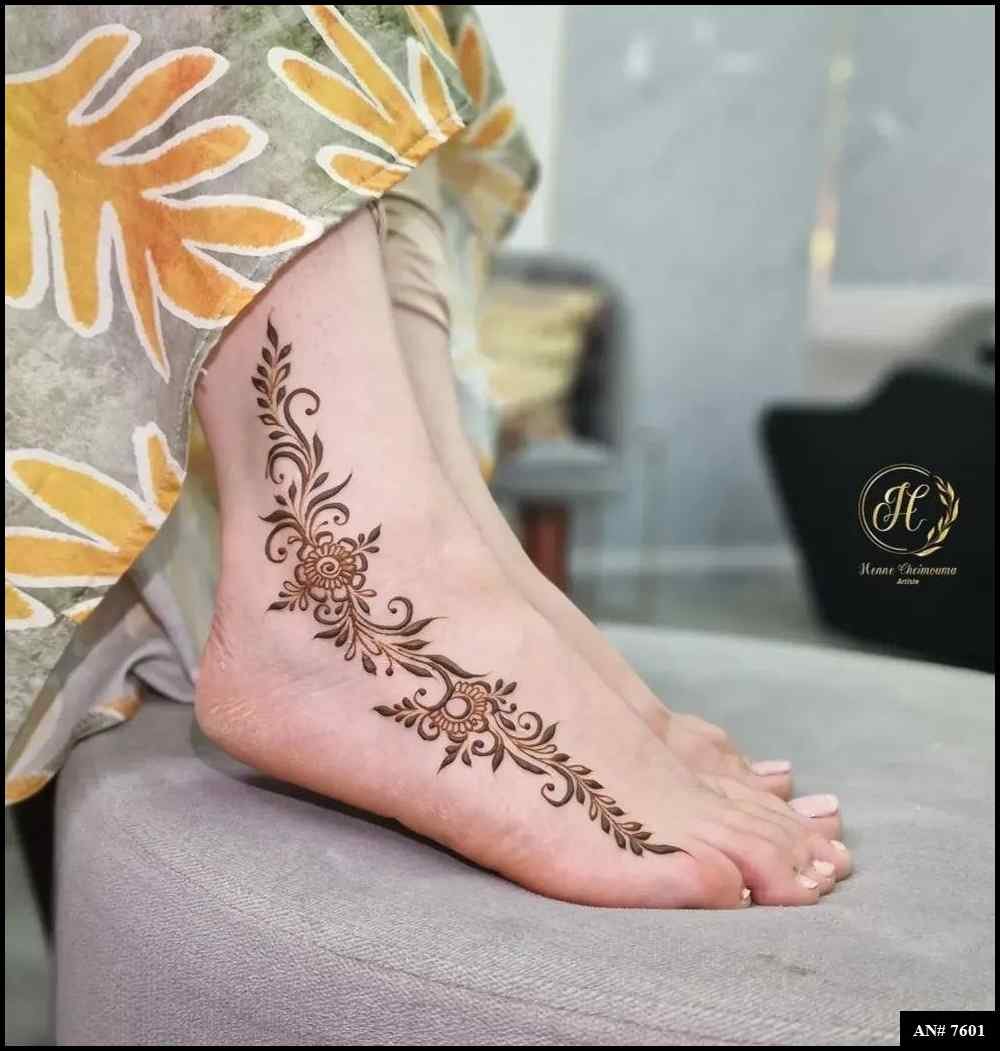 Foot Simple Mehndi Design AN 7601