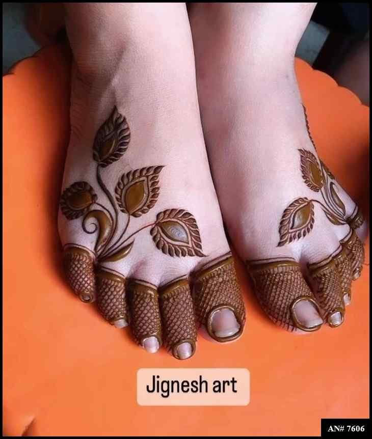 Foot Simple Mehndi Design AN 7606