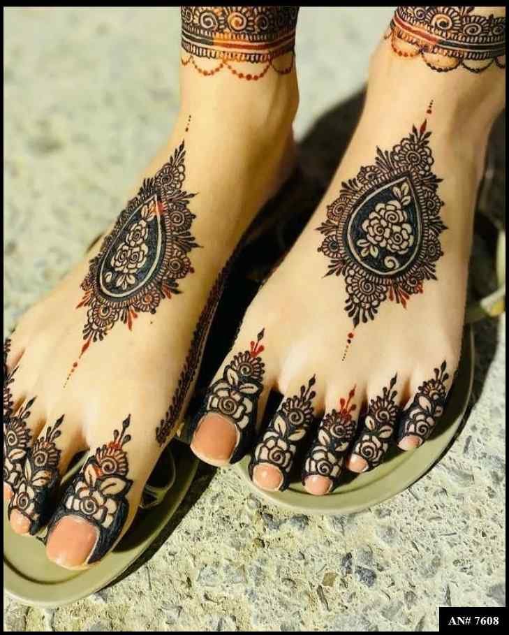 Foot Simple Mehndi Design [AN 7608]