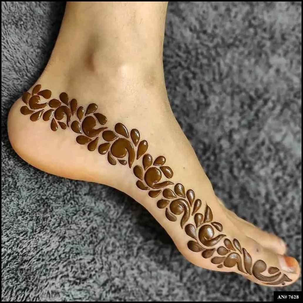 Foot Simple Mehndi Design AN 7628