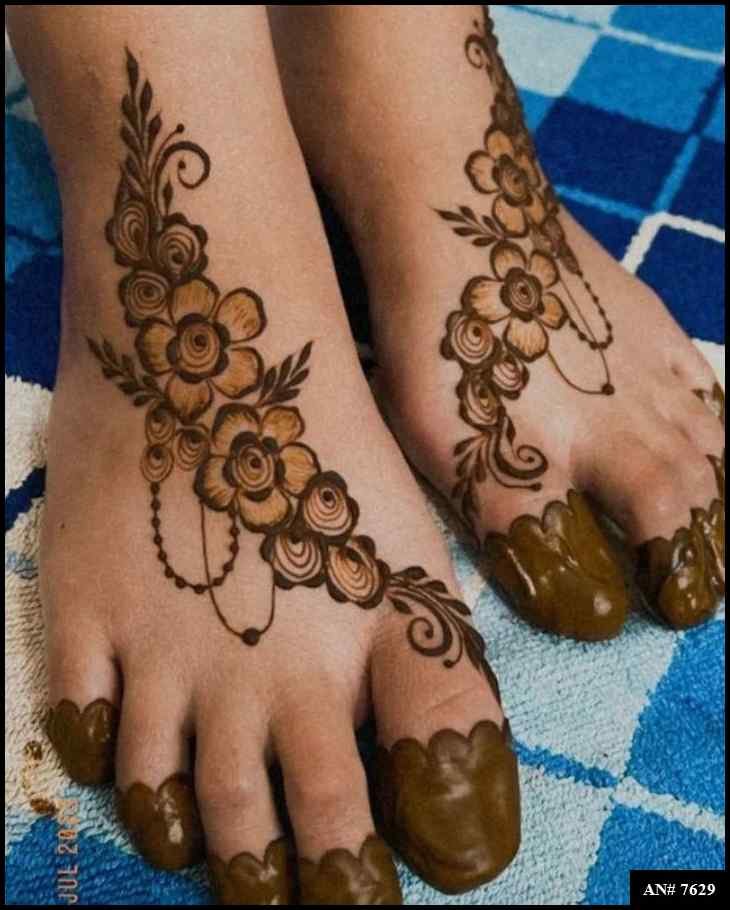 Foot Simple Mehndi Design AN 7629