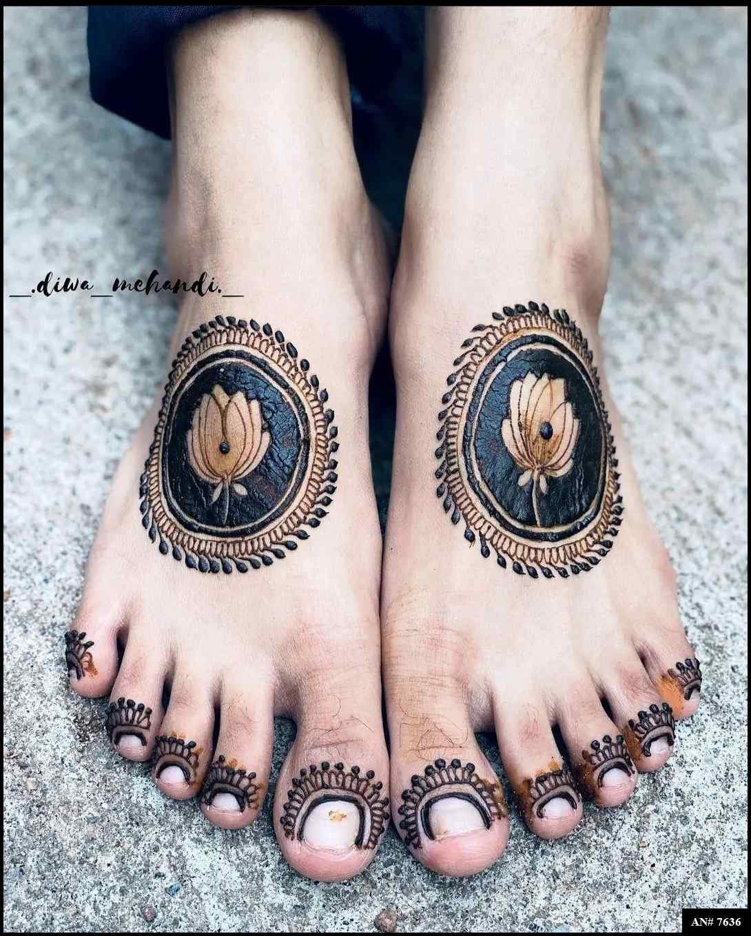 Foot Simple Mehndi Design AN 7636