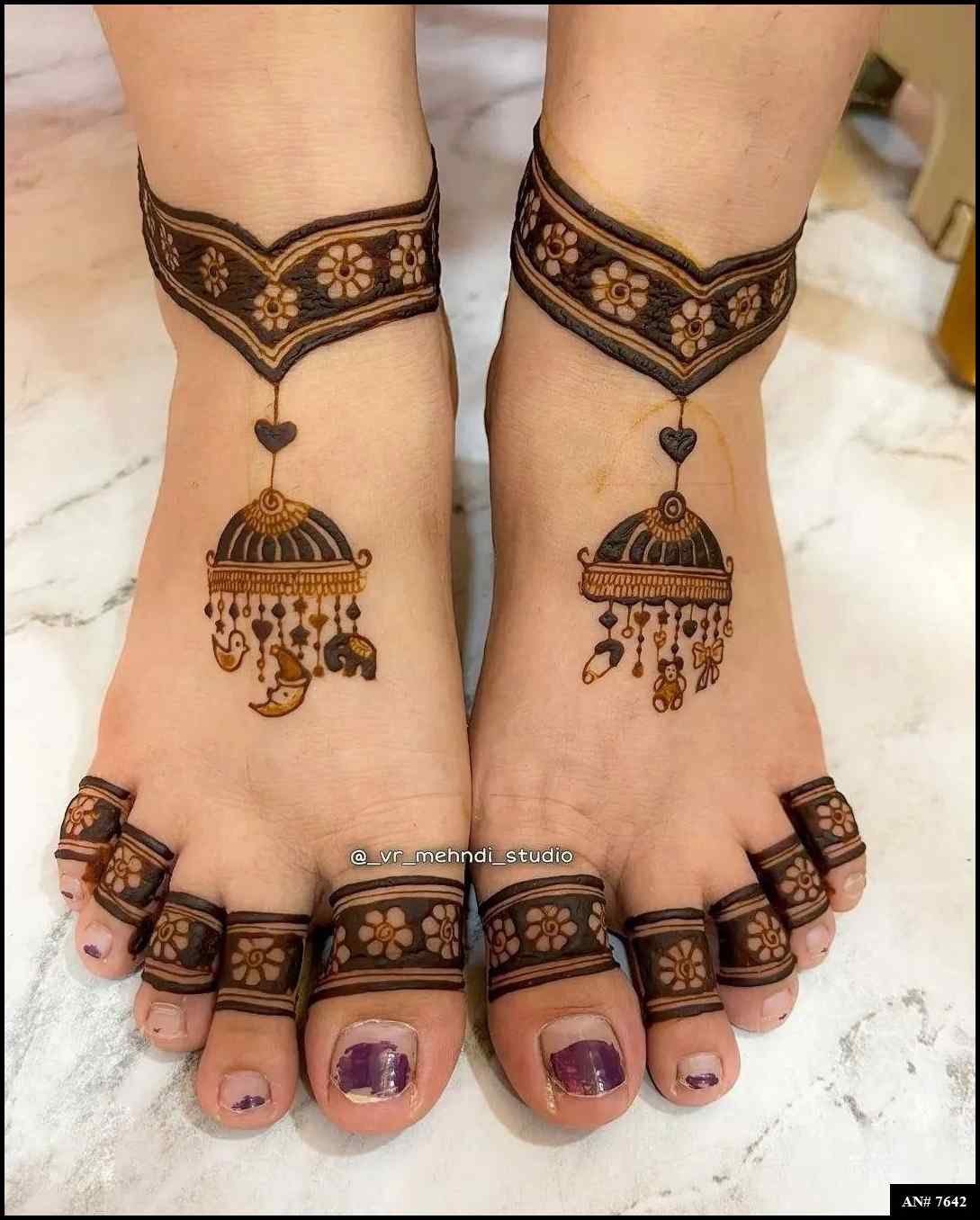 Foot Simple Mehndi Design AN 7642
