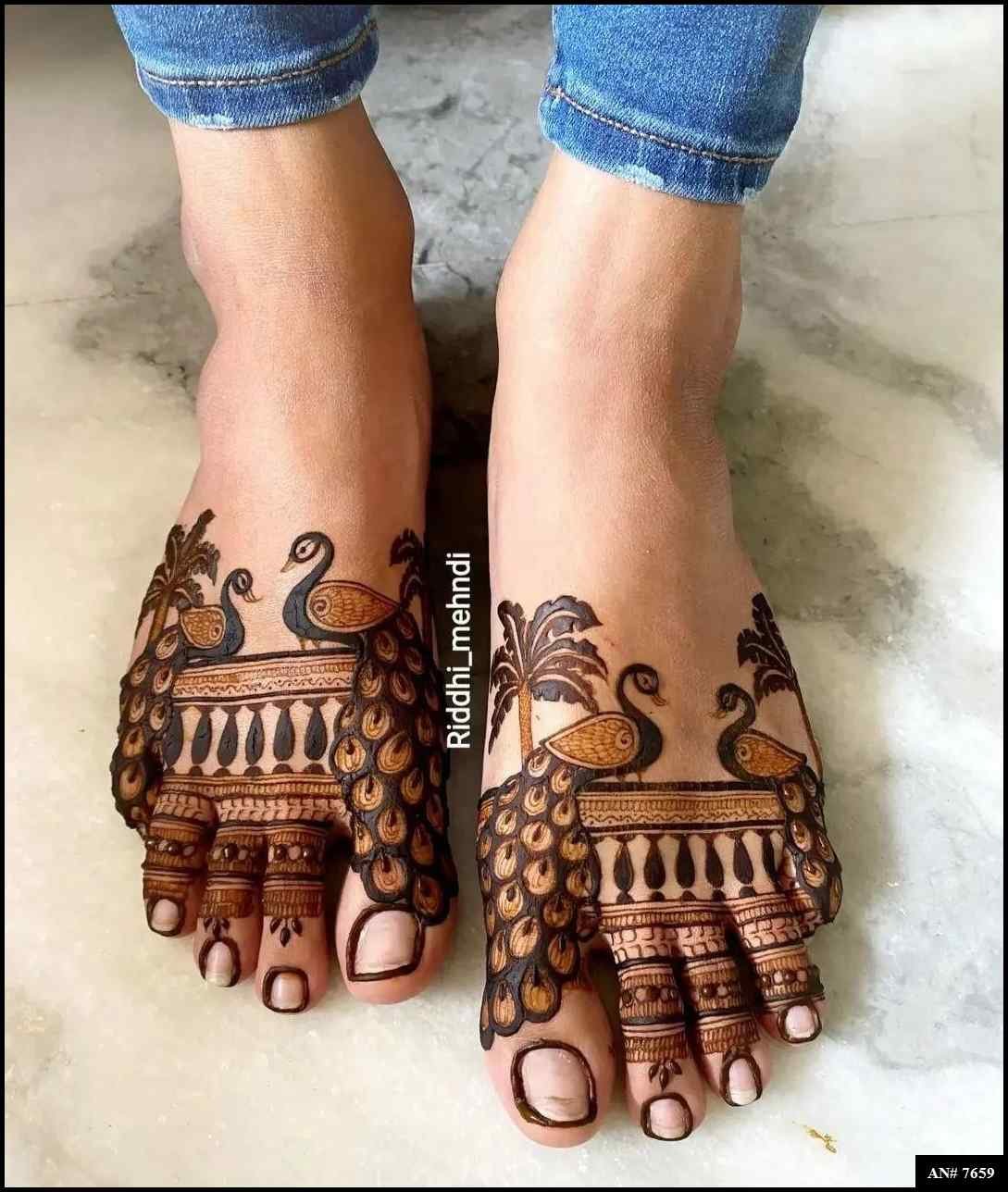 Foot Simple Mehndi Design AN 7659