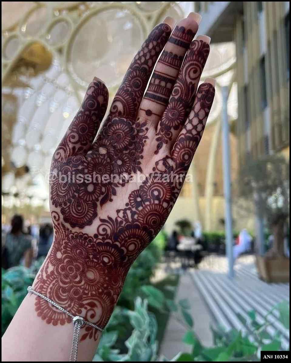 Front Hand Mehndi Design AN 10334