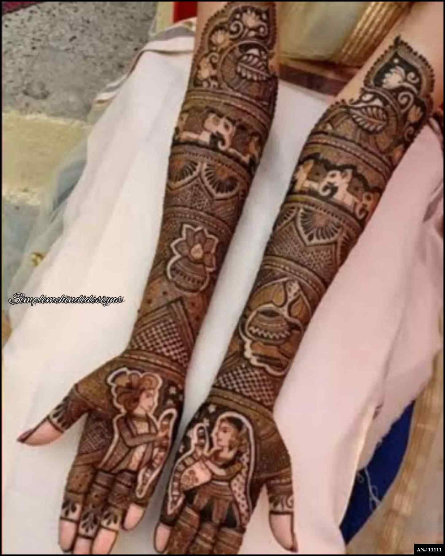 Front Hand Mehndi Design AN 11111