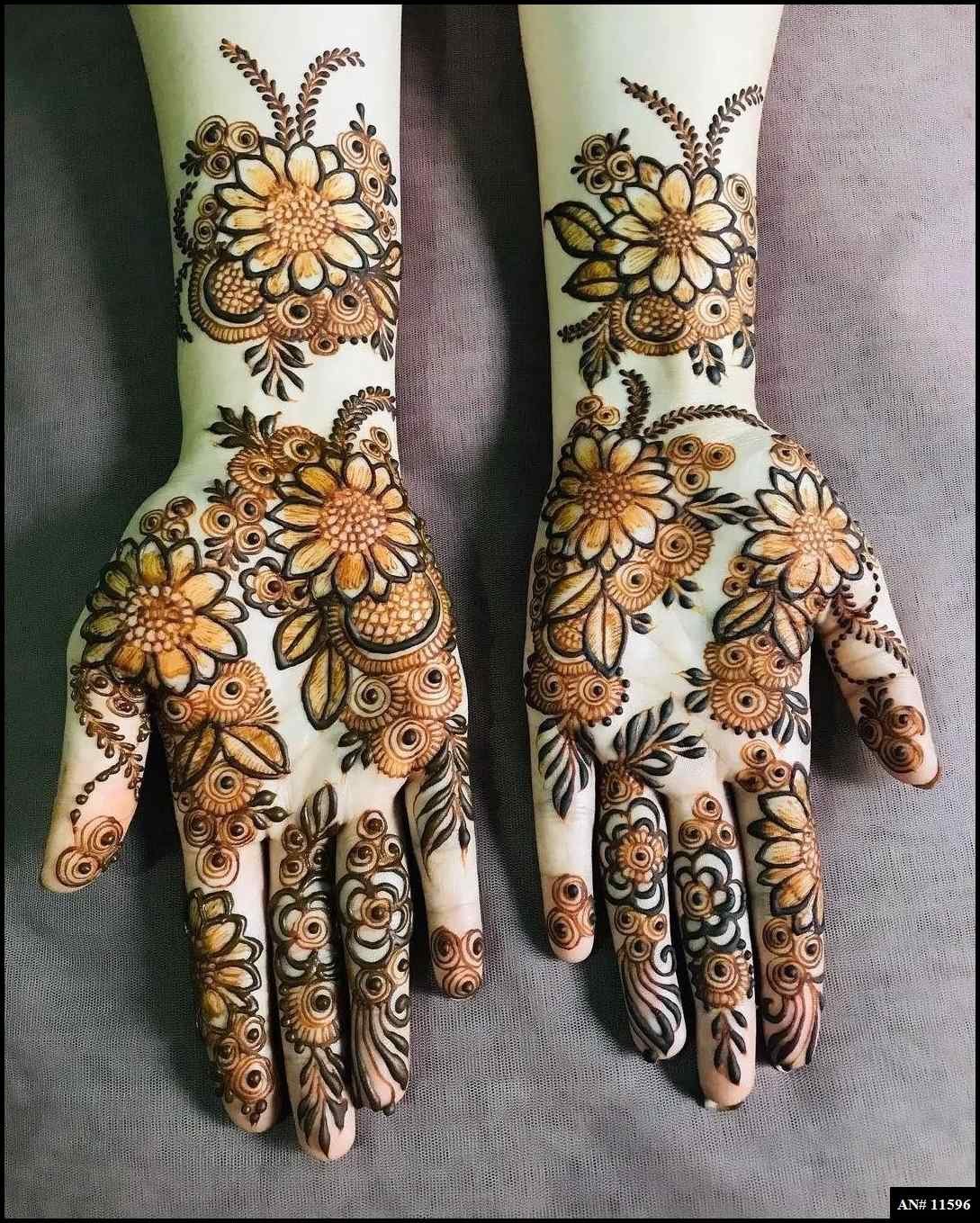 Front Hand Mehndi Design AN 11596