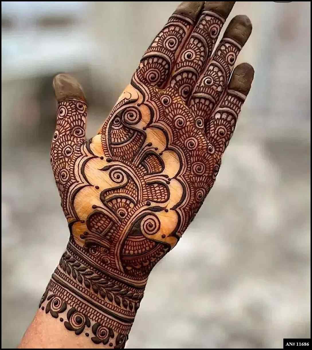 Front Hand Mehndi Design AN 11686