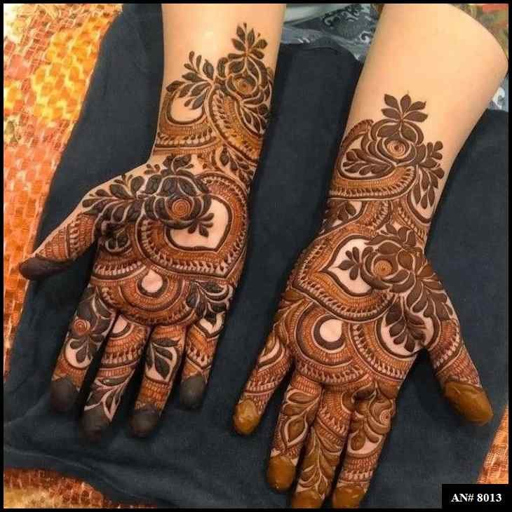 Front Hand Mehndi Design AN 8013