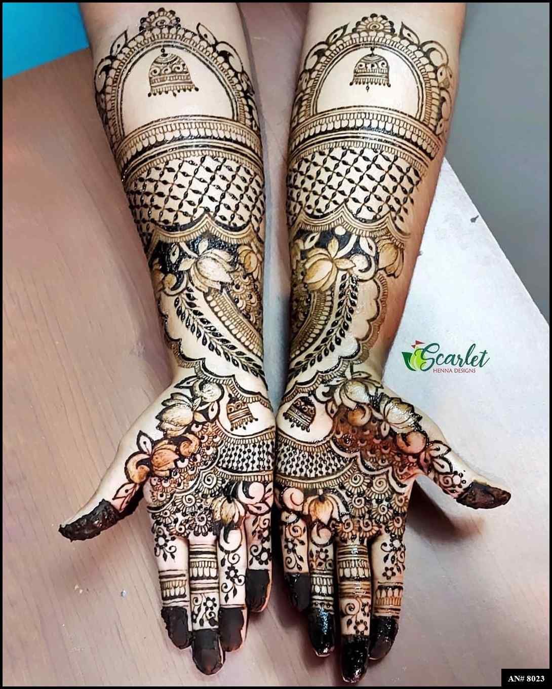 Front Hand Mehndi Design AN 8023