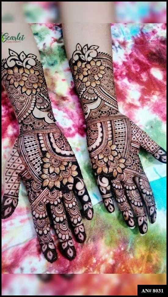 Front Hand Mehndi Design AN 8031