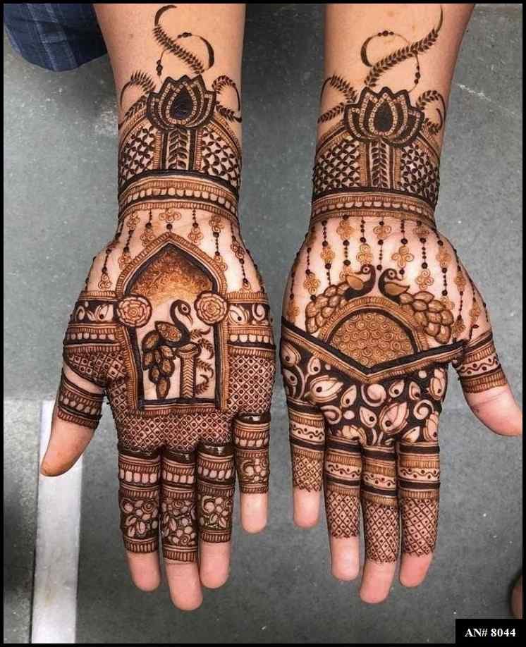 Front Hand Mehndi Design AN 8044