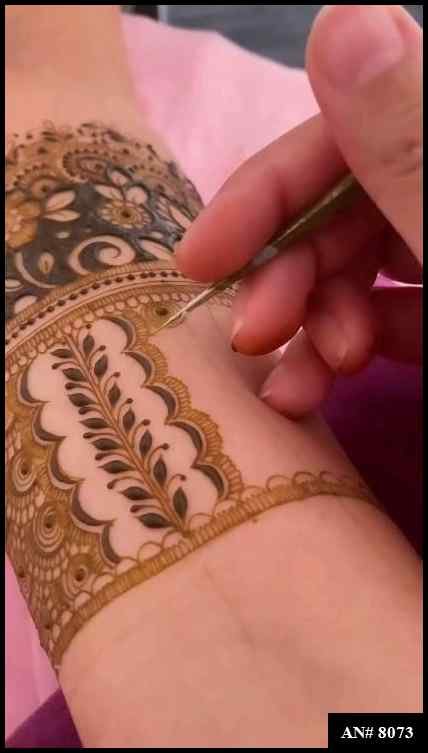 Front Hand Mehndi Design AN 8073