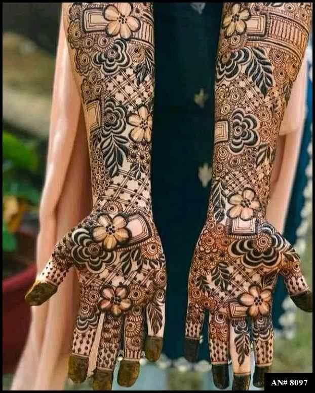 Front Hand Mehndi Design AN 8097