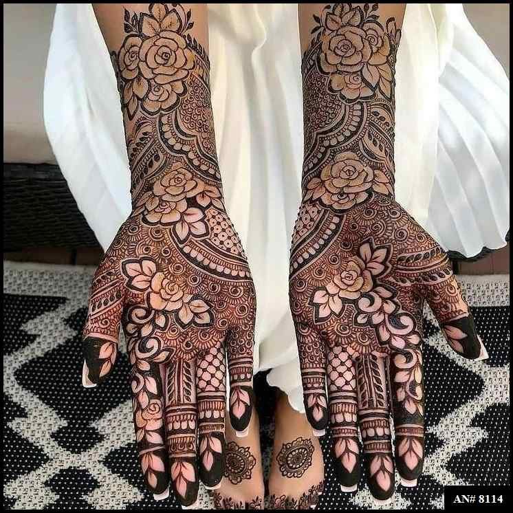 Front Hand Mehndi Design AN 8114