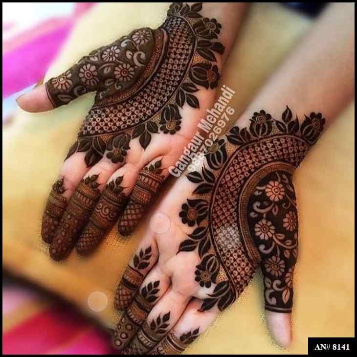 Front Hand Mehndi Design AN 8141