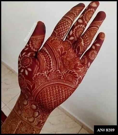 Front Hand Mehndi Design AN 8209