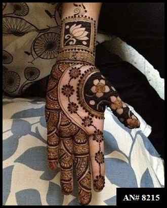 Front Hand Mehndi Design AN 8215