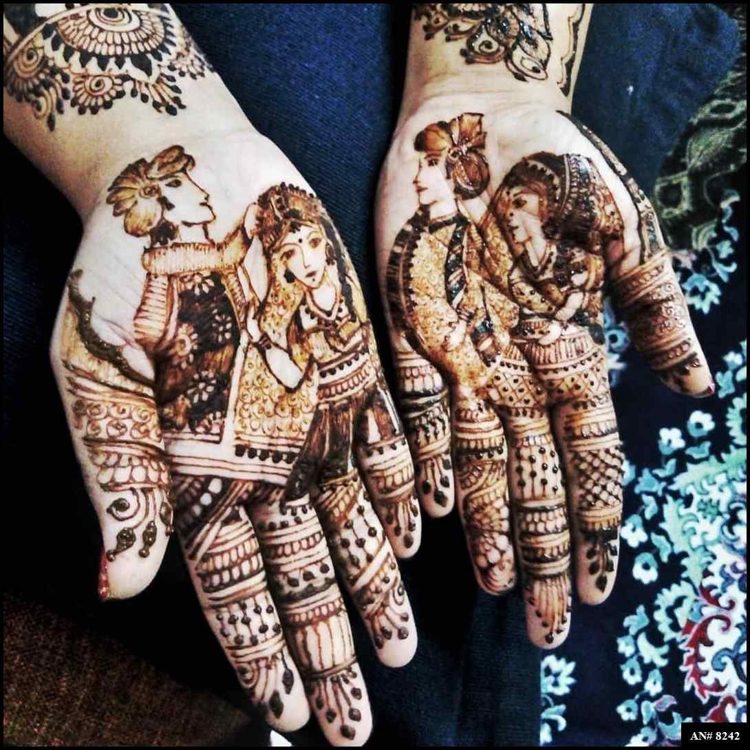 Front Hand Mehndi Design AN 8242