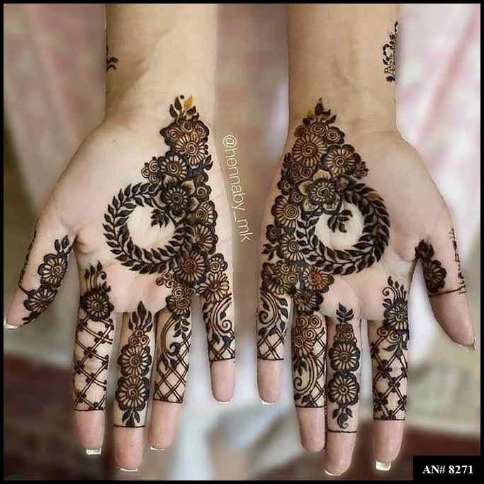 Front Hand Mehndi Design AN 8271