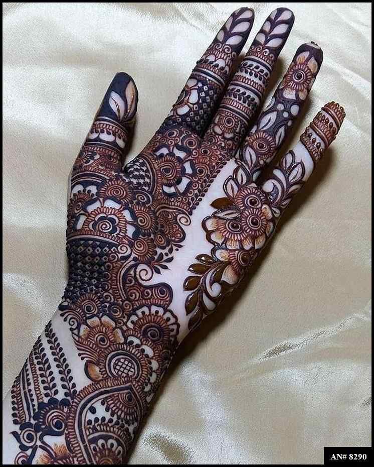 Front Hand Mehndi Design AN 8290