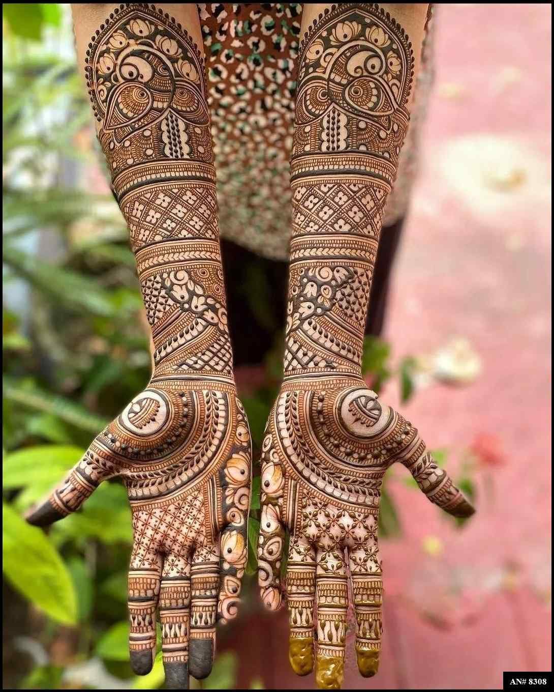 Front Hand Mehndi Design AN 8308