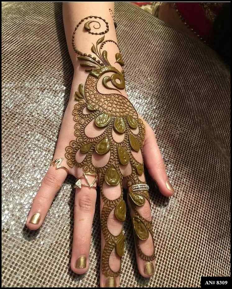 Front Hand Mehndi Design AN 8309